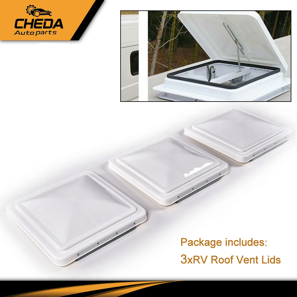 3 Pack White 14" x 14" Replacement Roof Vent Cover Camper RV Trailer Ventline US