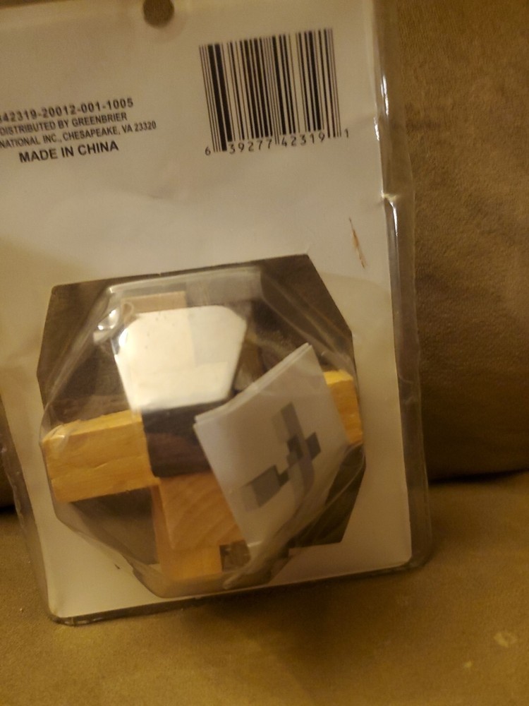 Wood Puzzle Mind Test Challenge Game Brain Bender Fun or Gift