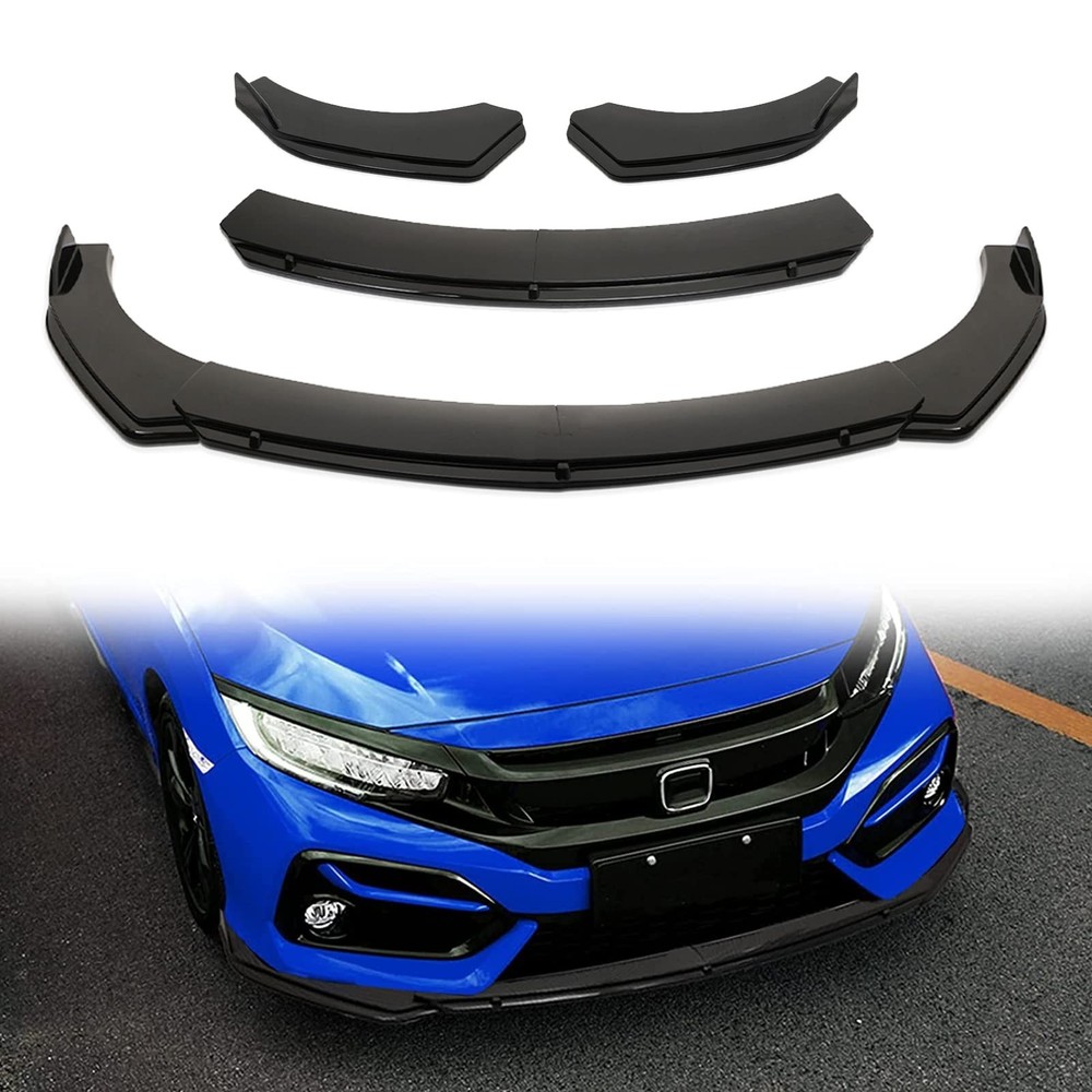 DREAMIZER Black Universal Chin Spoiler Splitter Diffuser Protector Front Bump...
