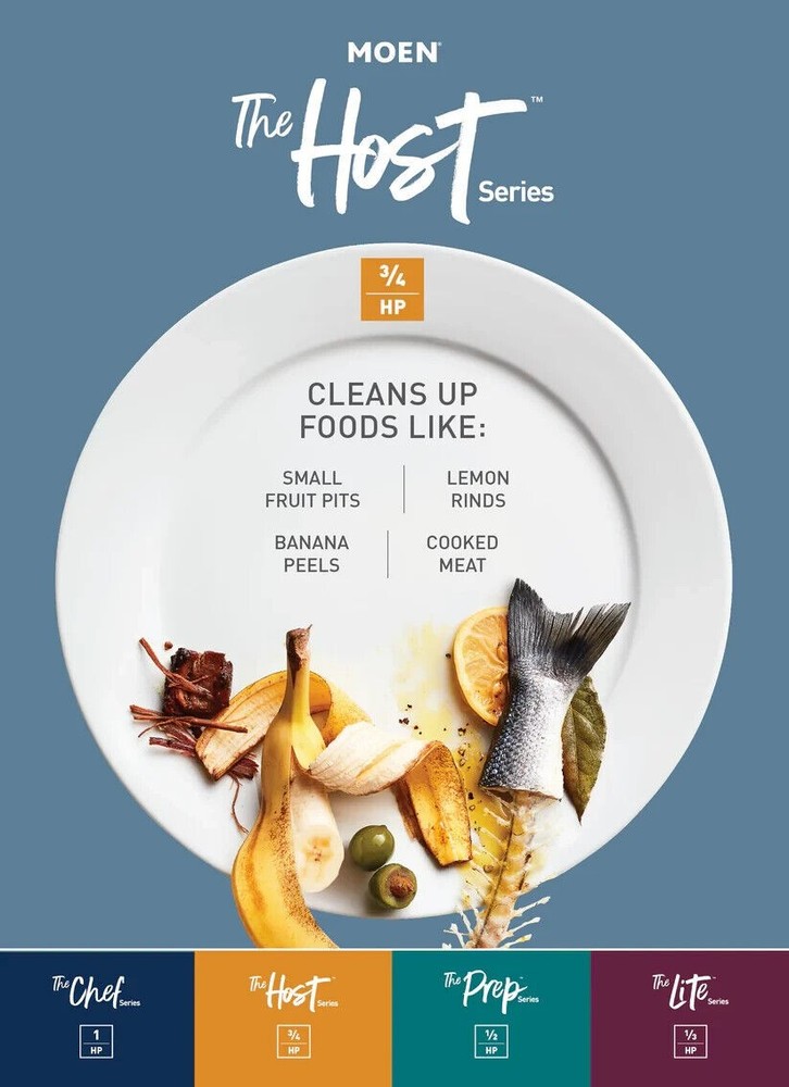 Moen Ex Series Host Series 3/4 Horsepower Improved Installation Garbage Disposal