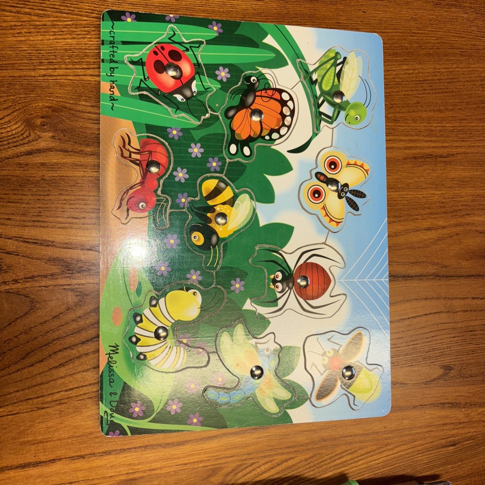 Melissa & Doug Wood Magnetic Puzzle Bug Catching 10 pc Educational