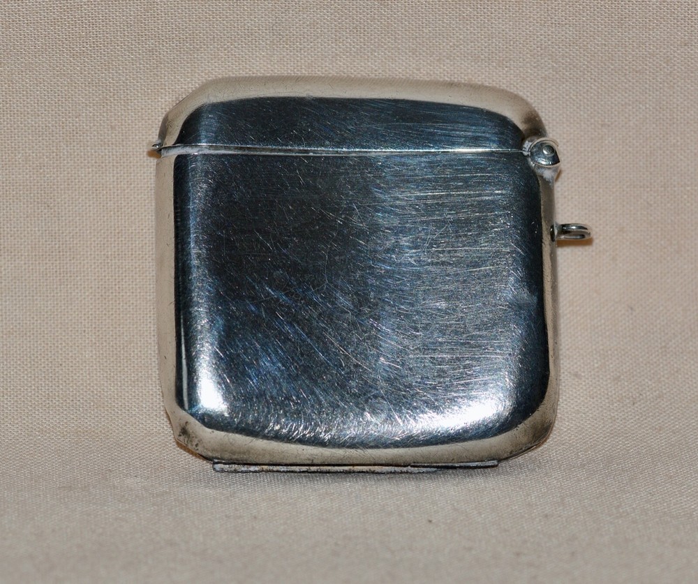 1909 Edwardian Birmingham Silver Vesta Case