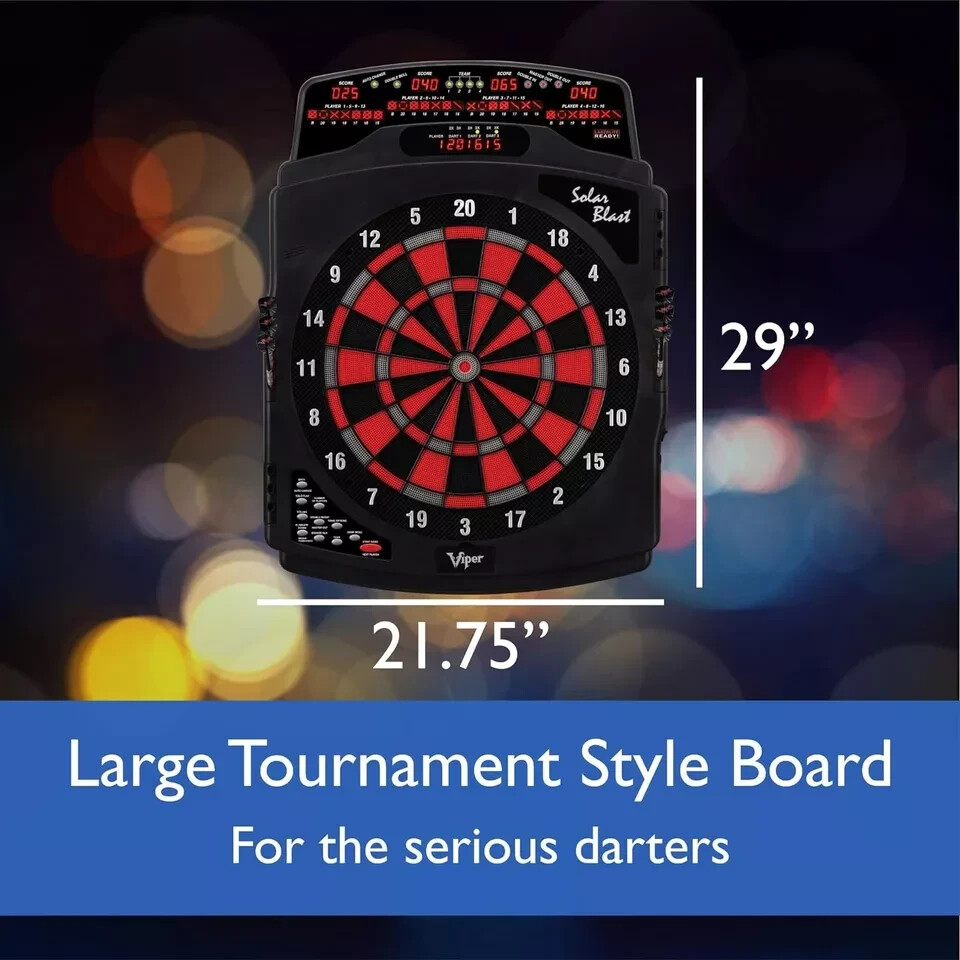 Viper Solar Blast Electronic Dartboard Deluxe Size Over 55 Games