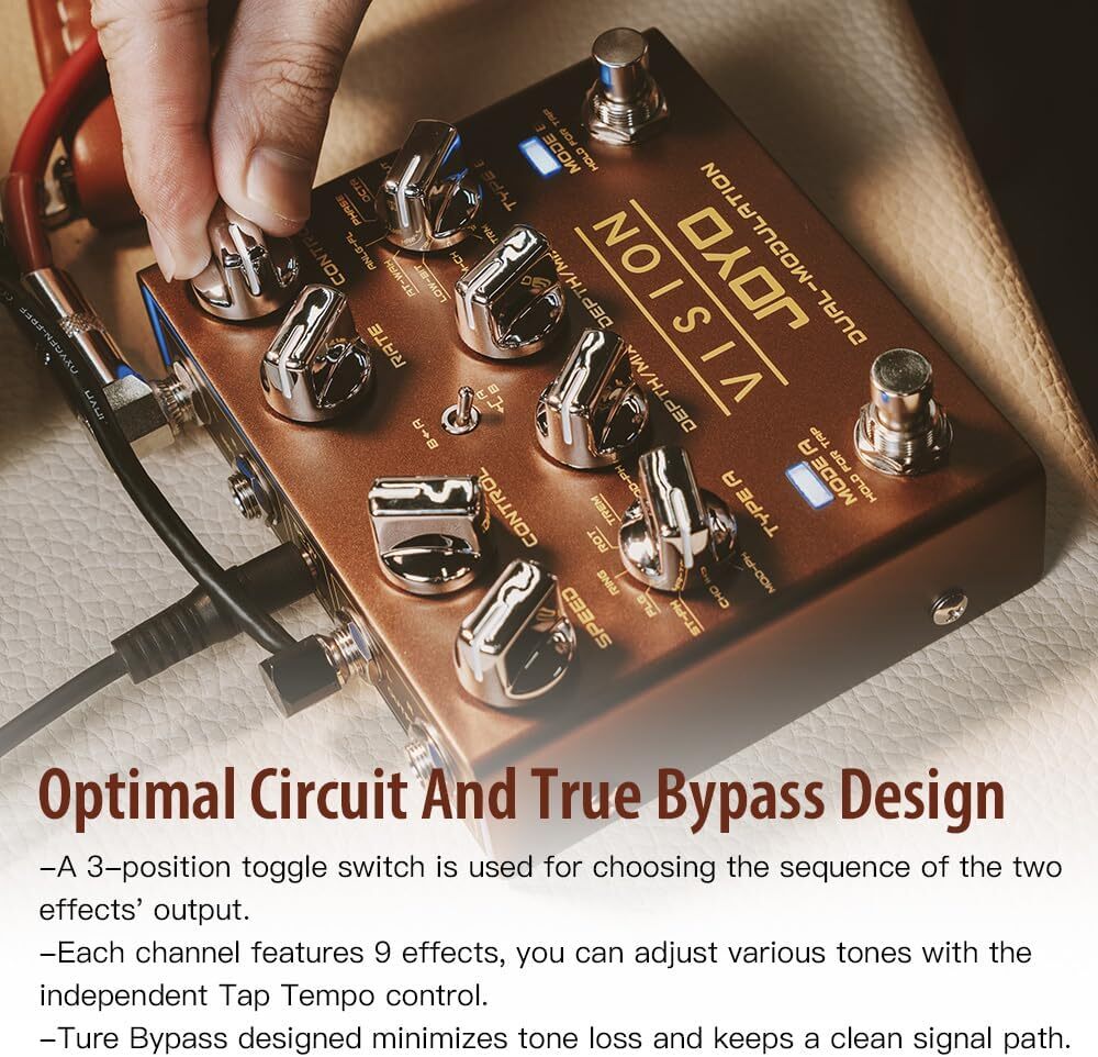 JOYO Modulation Multi Effects Pedal R Series Dual Channel Stereo Input and