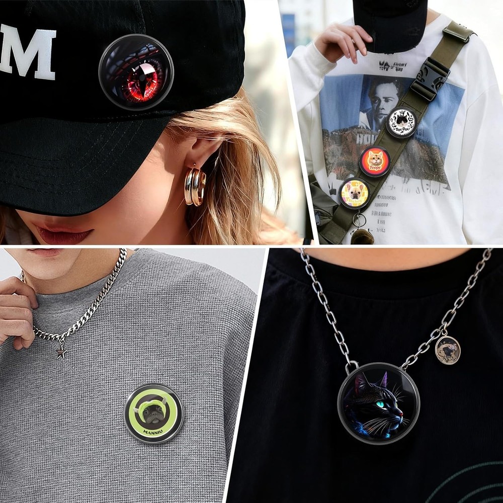 LED Pixel Digital Badge Programmable Animated E-Badge Name Tag Pin for Backpack