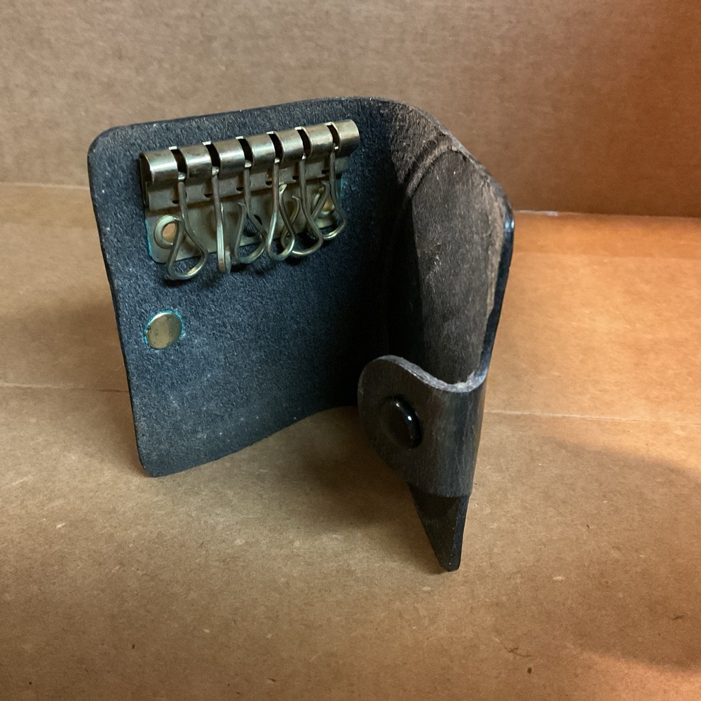 Vtg Leather Fire Fighter Key Case