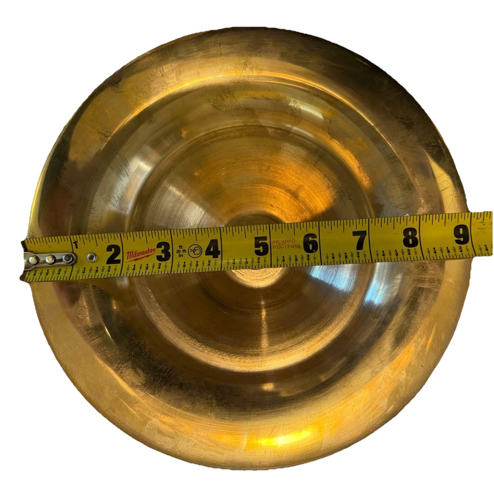 OVERSIZED 9” CAST BRASS CEILING CANOPY & SOLID BRASS LOOP 1/4 IPS & Hardware NOS