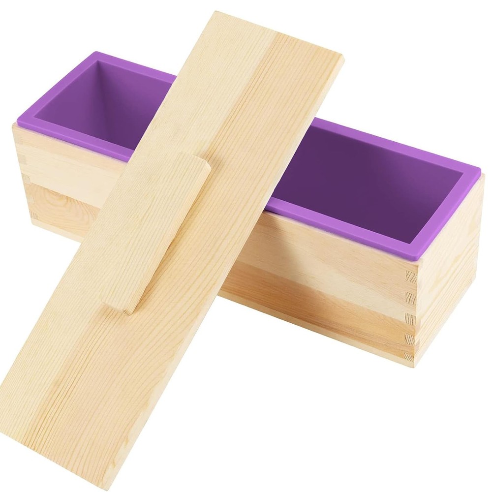 3PCS 47oz Silicone Soap Kit, Purple Rectangular Silicone Loaf Soap Making wit...