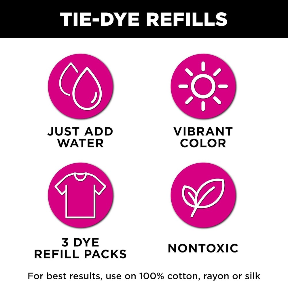 Yellow Fabric Dye Refill Pack - Quick Dissolve for Effortless Tie-Dye Fun