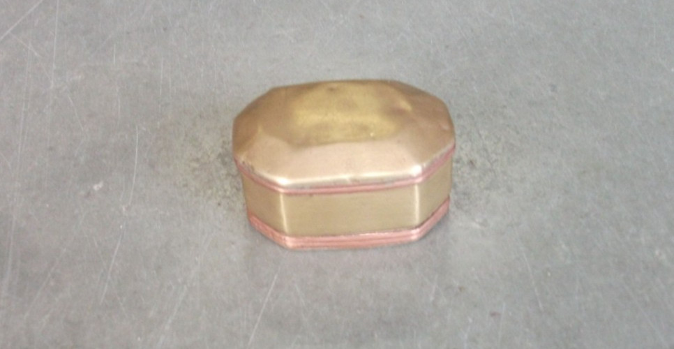 Vintage Octagonal Shape Brass & Copper Handcrafted Powder/Pill Box
