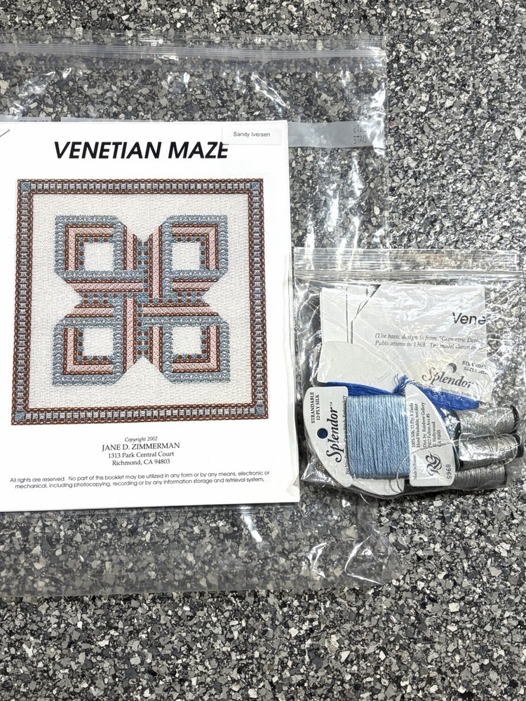 Venetian Maze Needlepoint Pattern Jane D. Zimmerman