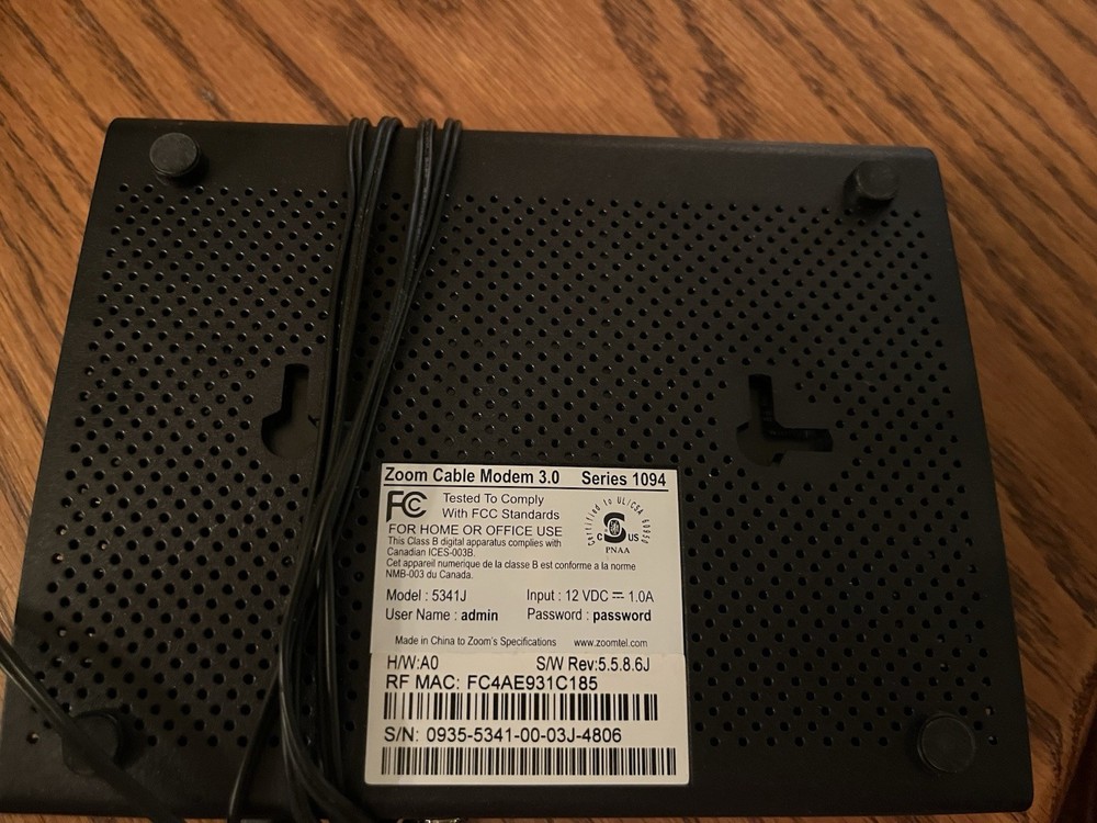 Zoom Cable Modem 3.0 Series 1094