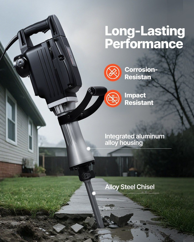 Heavy-Duty 2800W Jackhammer 1200BPM Adjustable Handle