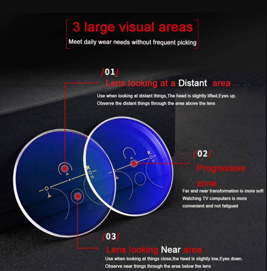 Foldable Progressive Multifocus Reading Glasses Unisex Anti-blue Light Glasses
