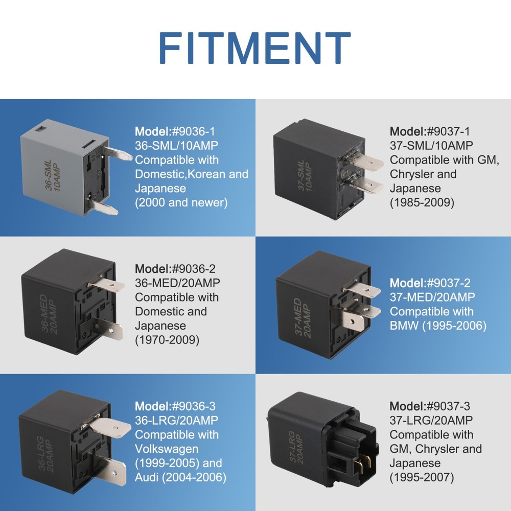 Fuel Pump Relay Bypas Master Kit (6 Pcs ) replace for 9038