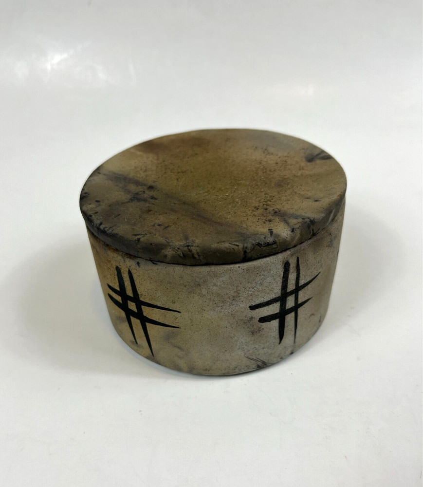 Nell Devitt Pottery Raku Lidded Box