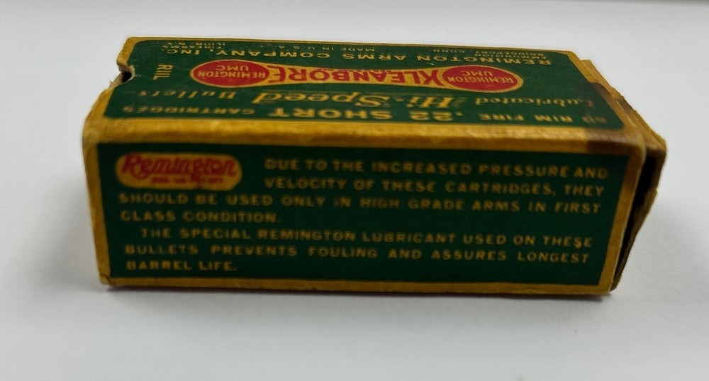 remington kleanbore 22 short ammo box "empty"
