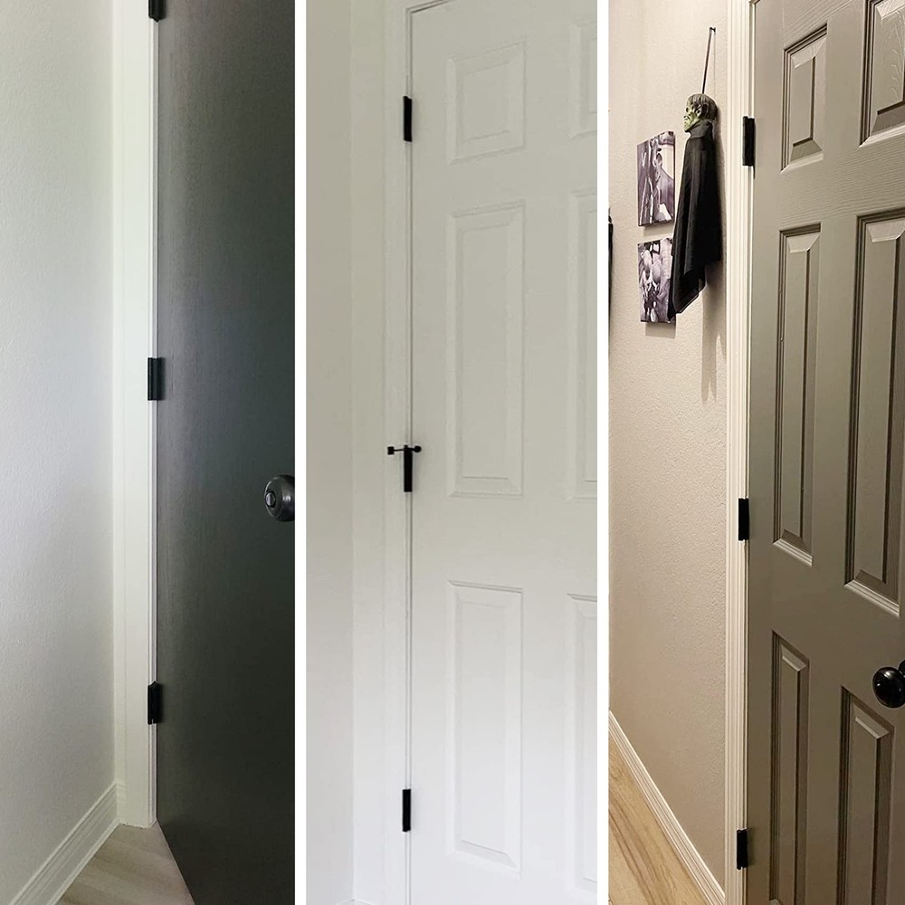 30 Pack Rounded Matte Black Door Hinges 3.5 Inch 5/8 Radius Interior 3 1/2 Flat