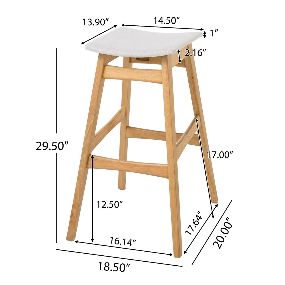 Ethel Natural Oak Finish Rectangular 3 Piece Bar Set