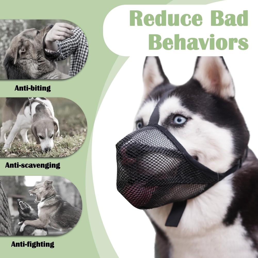 Dog Muzzle, Soft Mesh Muzzle for Small Medium Large Dogs Anti Bite Scavenging...