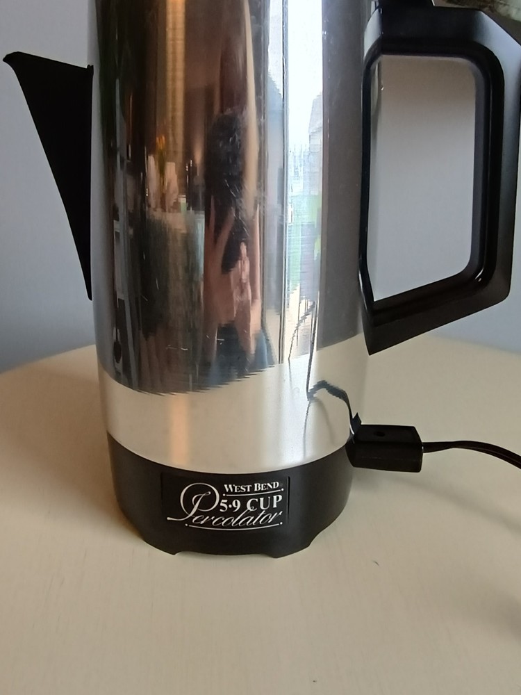 WEST BEND Automatic 9 Cup Coffee Maker Percolator Vintage Tested WORKS -