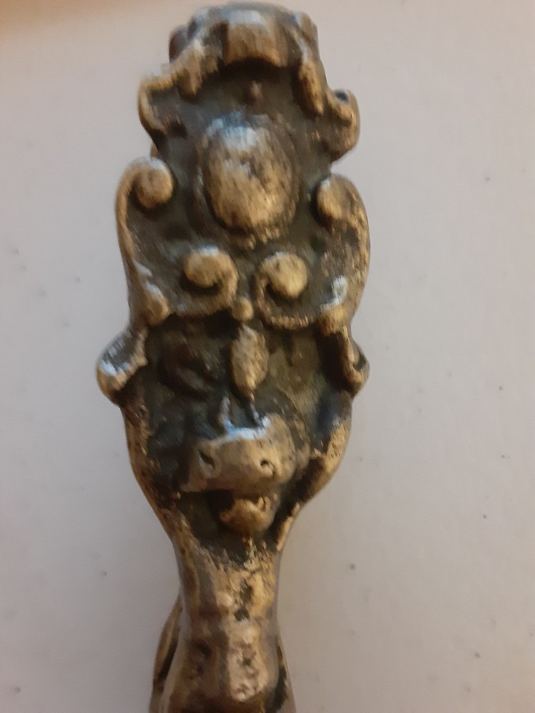 VTG./ ANTIQUE SOLID BRASS NUTCRACKER W/ CHERUB HANDLES