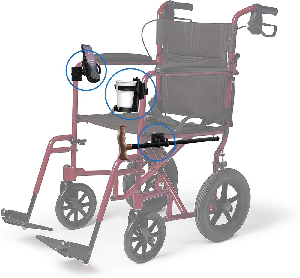 Mobility Combo Pack, Hook, Phone and Cup Holder for Walker, Portable Beverage...