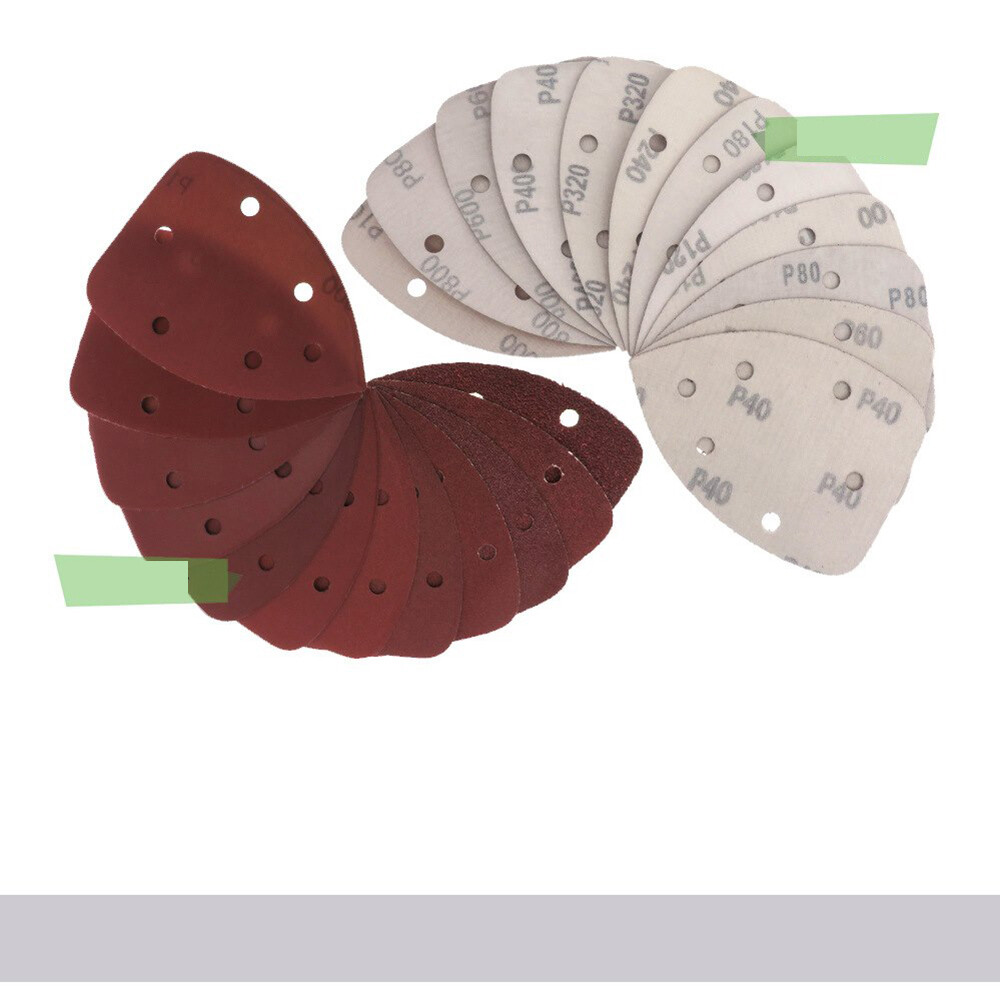 40-1000 Grit Sanding Sheets Triangle Mouse Detail Sander Pads 140mm Hook & Loop