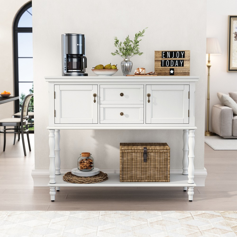 Sideboard Buffet with Door Drawer Storage Cabinet Buffet Table Dining Room White