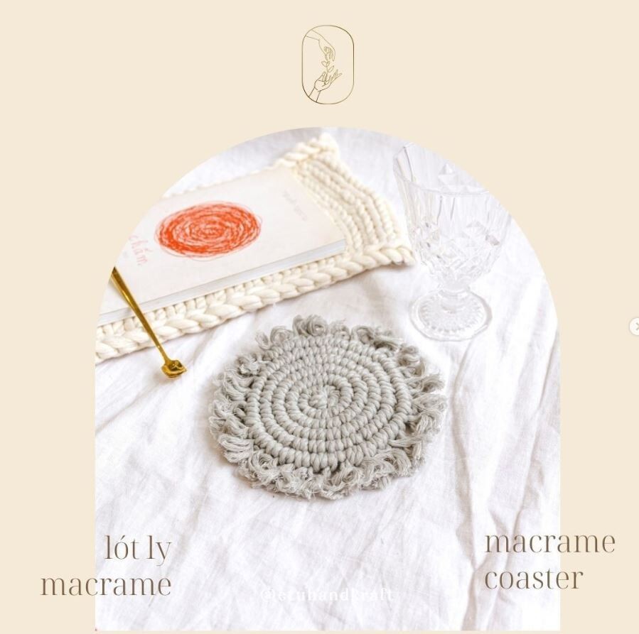 Handmade White/Gray Coaster