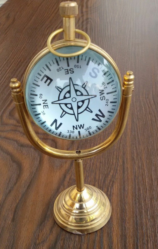 Table Top Clock Desk Brass Clock Collectible Table Top Clock