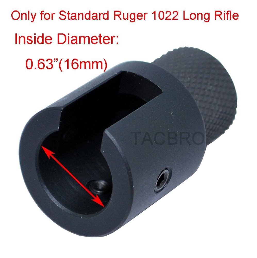 Black Anodized Aluminum Muzzle Adapter Set for Standard Ruger 1022 10/22