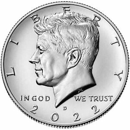 2022 D UNC. KENNEDY HALF DOLLAR  - GEM BU FIELDS & DEVICES