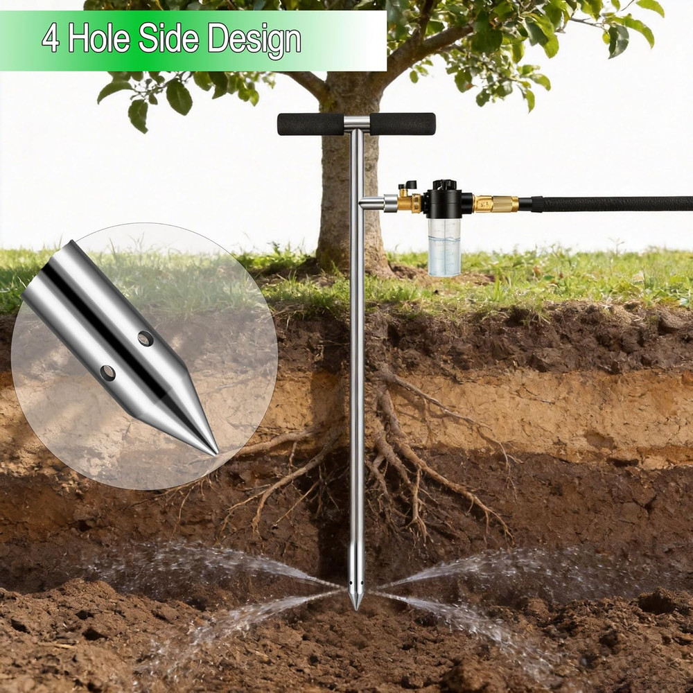 Deep Root Watering Tool for Trees, Tree Watering Spike with Fertilizer Bottle, S