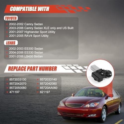 Front Left Driver Side Power Window Lift Motor Compatible Front Driver Side