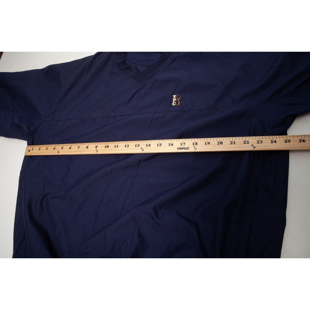 FootJoy Windbreaker Pullover Mens Large Navy Blue V-Neck TPC Golf Jacket