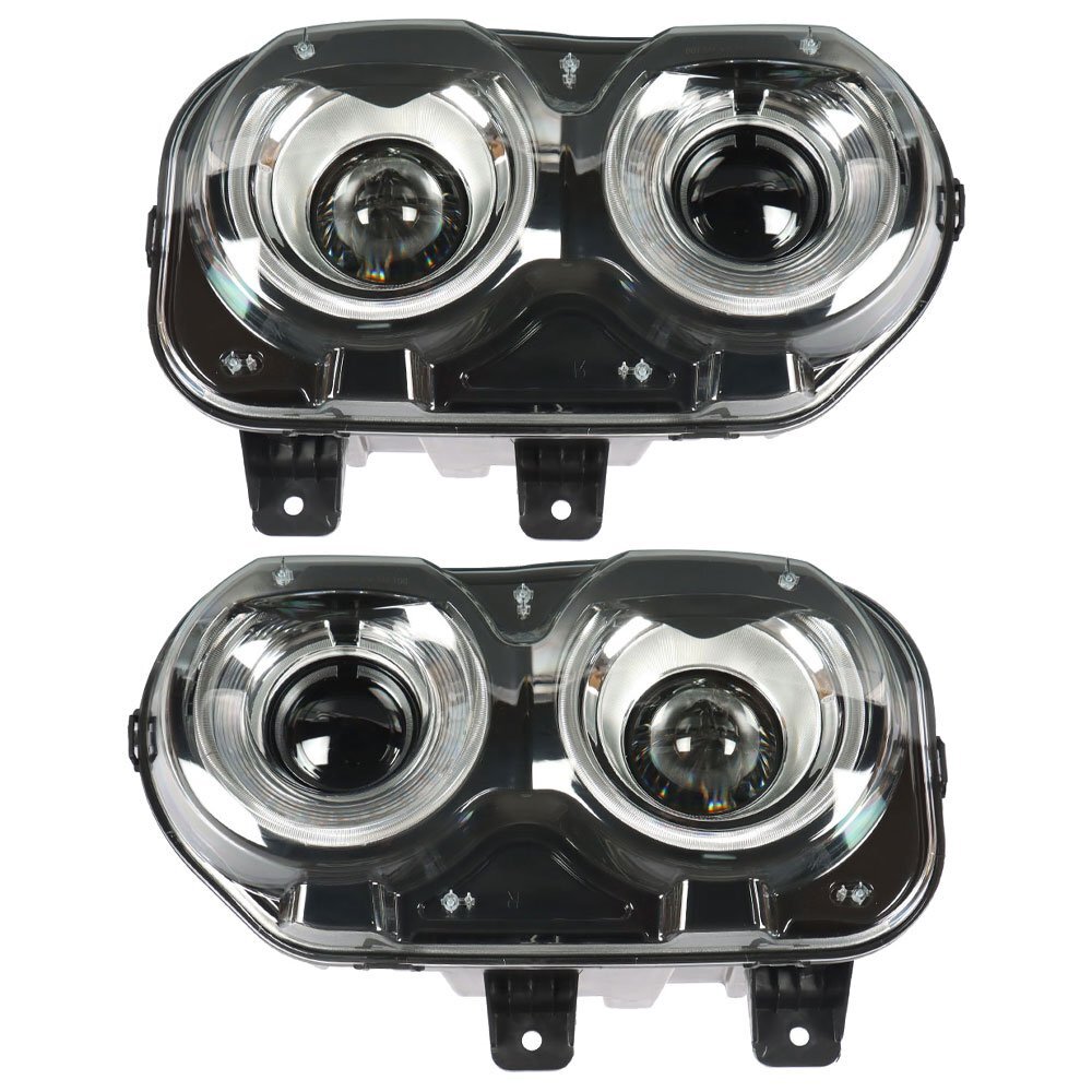 Headlight Assembly For 2015-2018 Dodge Challenger Headlamps Left+Right Side