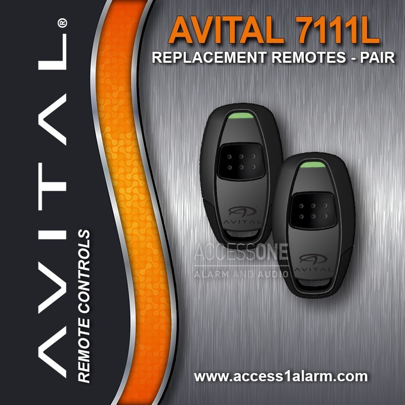 Pair of NEW Avital 7111L 1-Button Remote Control Replacement Transmitters
