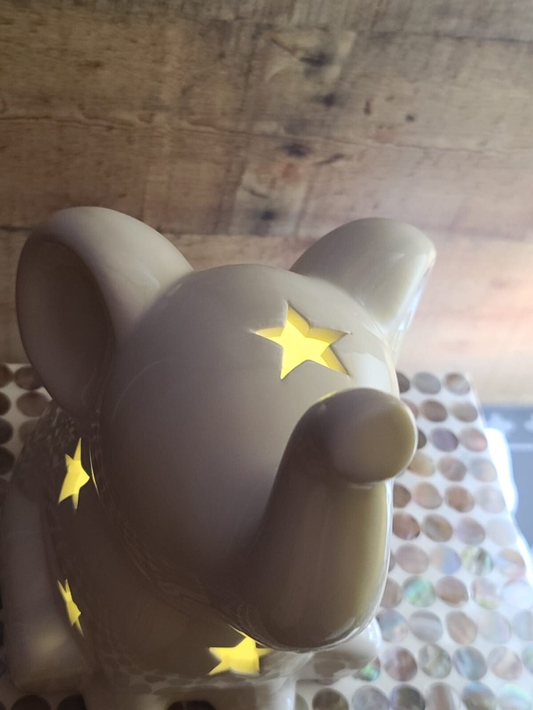 LILA & JACK ELEPHANT NIGHT LIGHT CORDLESS CERAMIC WHITE 10" X 7" 🐘🐘