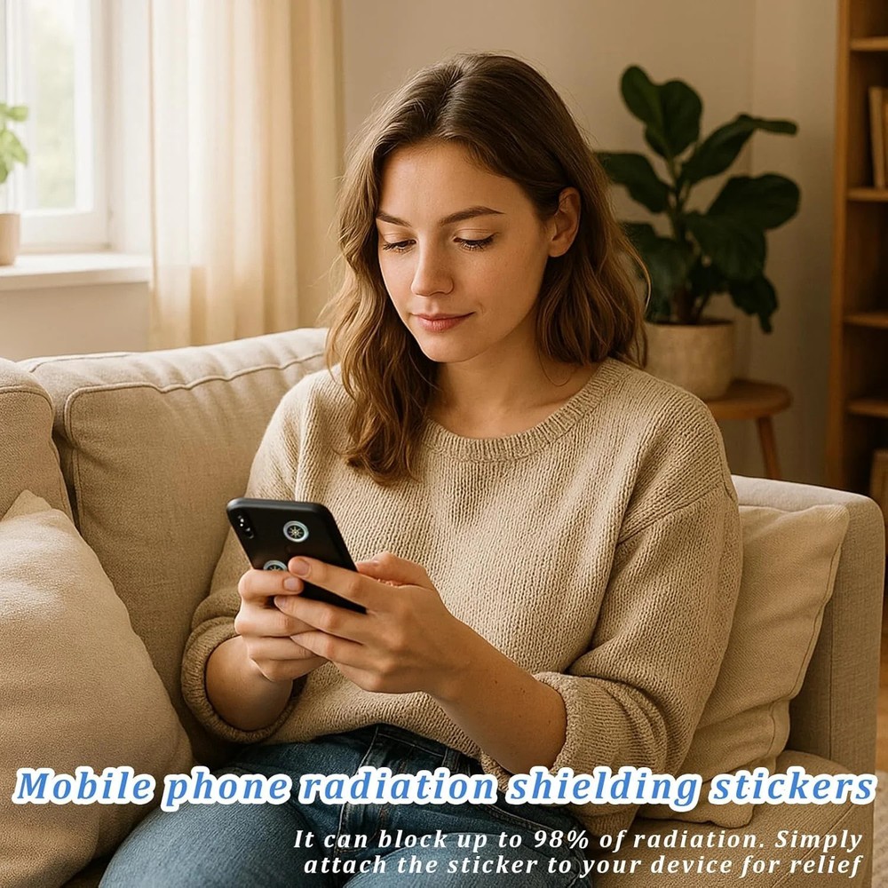 12 Pack EMF Stickers Phone Laptop Tablet Silver Tech Accessory