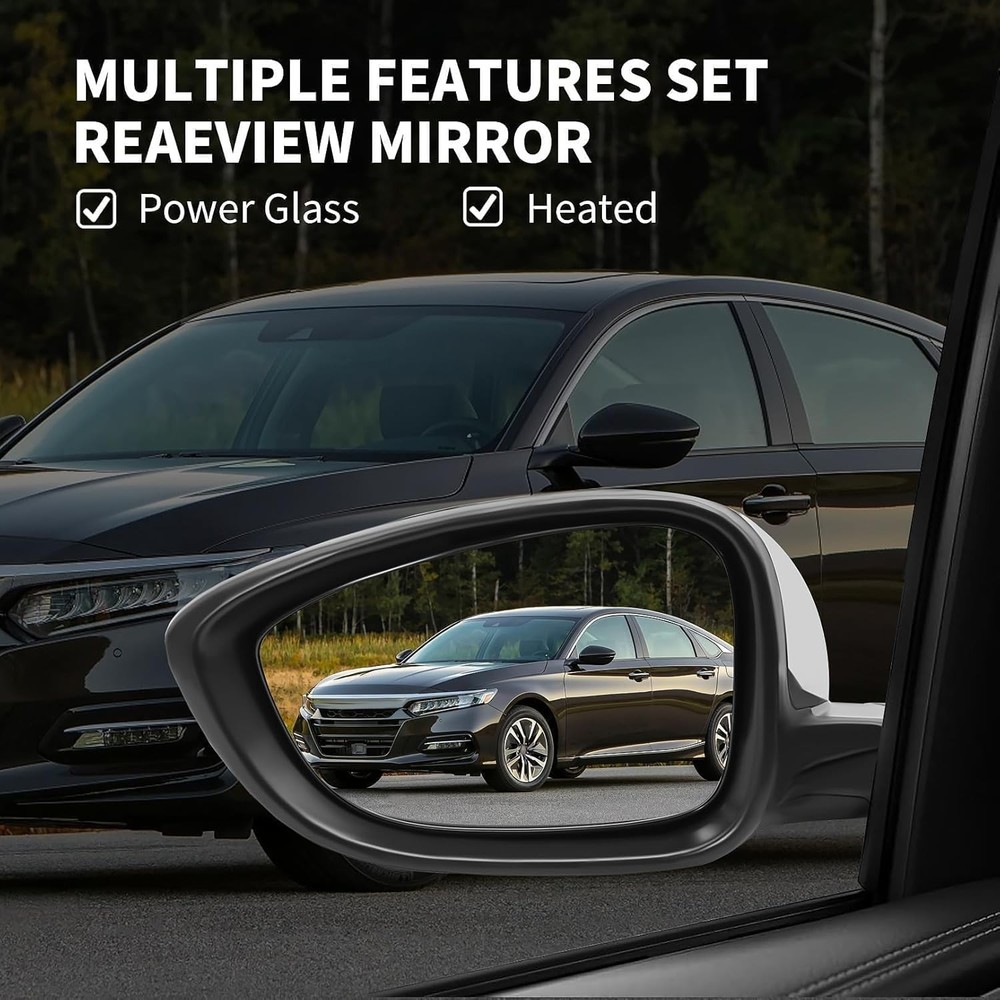 Left Driver Side Mirror Assembly Compatible with 2018-2022 Accord Heated Blind S