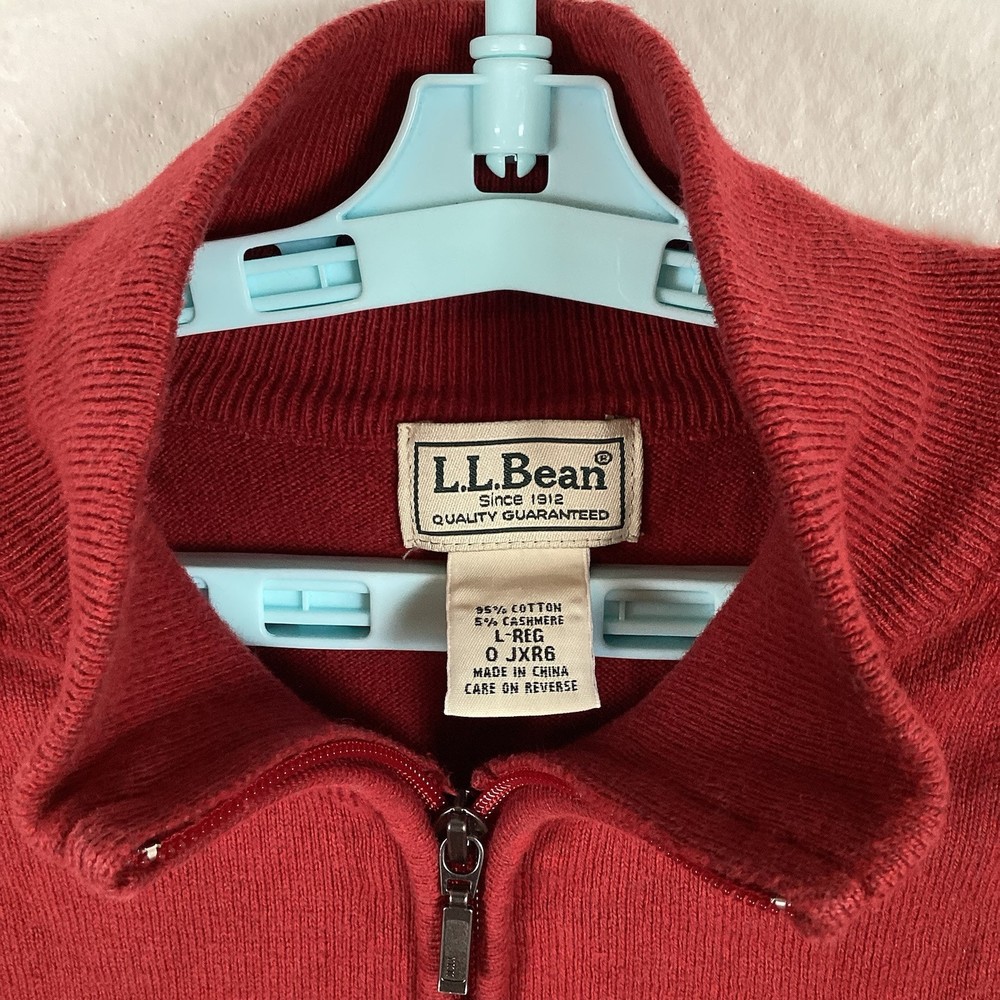 L.L. Bean Mens Sweater Sz L Long Sleeve Solid Pullover Red Soft Excellent