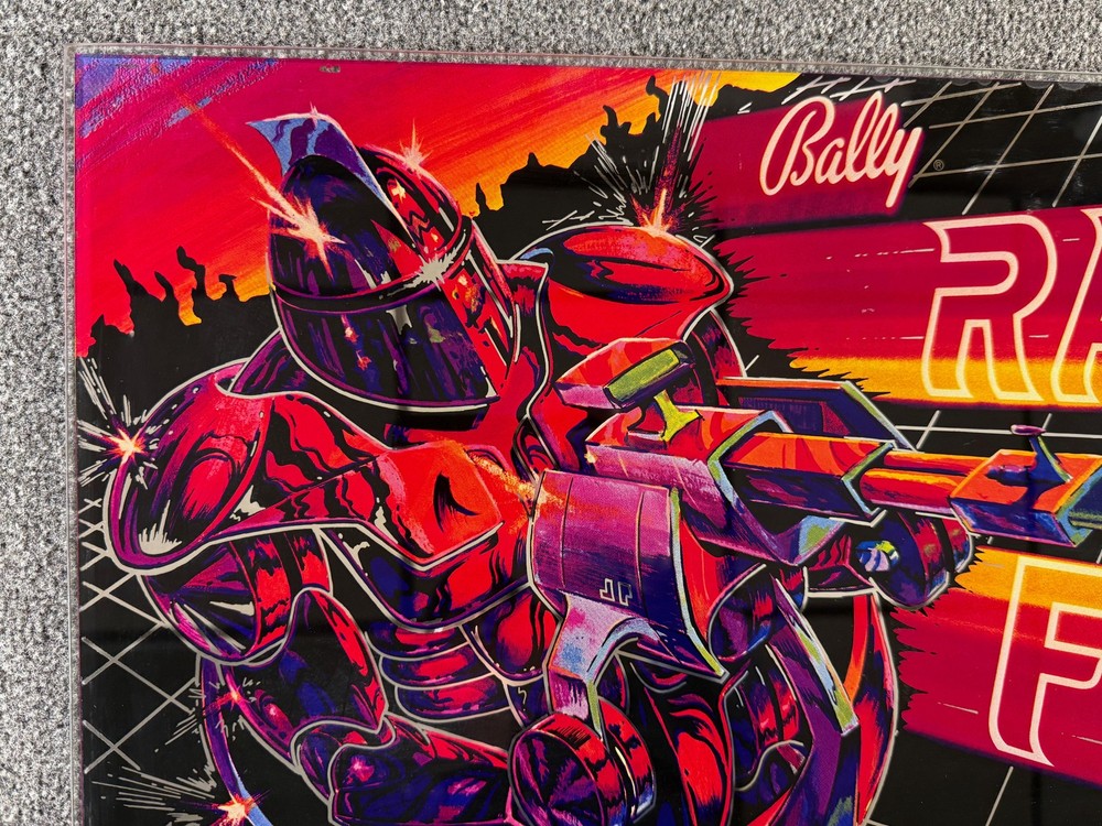 Bally Rapid Fire Pinball Machine Gun Shooting Game Backglass ORIGINAL