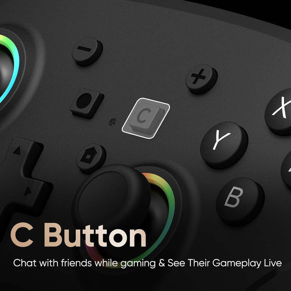 Wired Pro Controller for Switch 2, C Button, 9-Axis, Hall Effect Joysticks Gamep