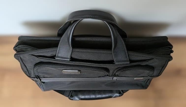 TUMI Black Briefcase Laptop Bag with Adjustable Strap Used