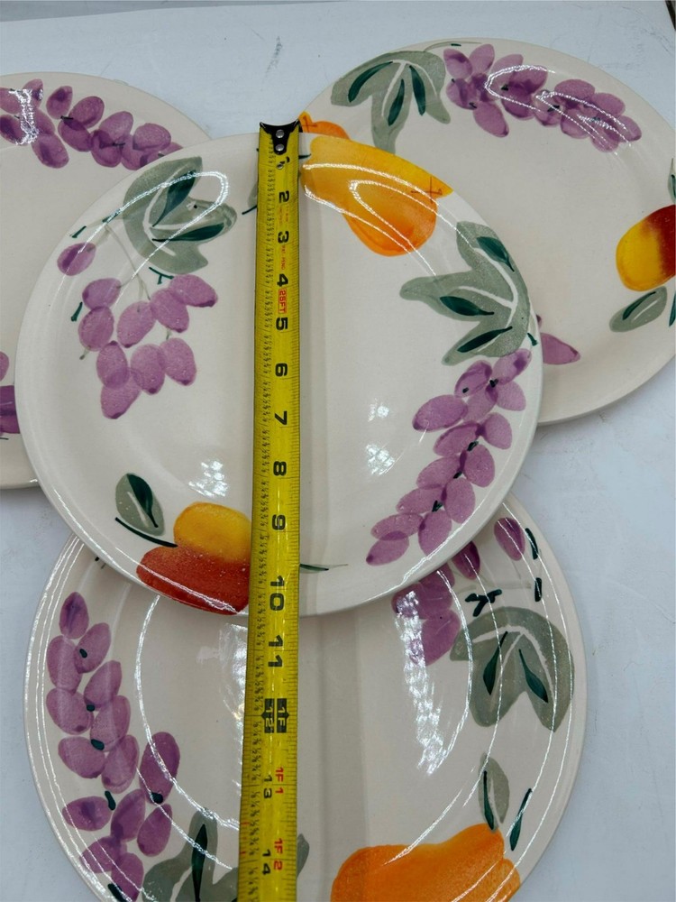 4) MAINSTAYS DINNER PLATES FRUIT GARDEN **READ**