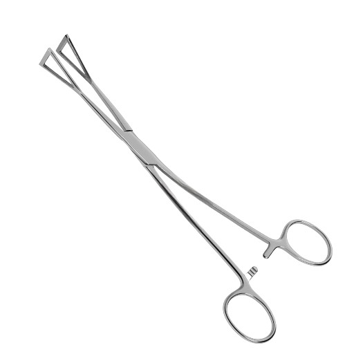 Lovelace Lung Grasping Forceps, 8", Angled Shanks, Triangular Jaws, 25mm Wide
