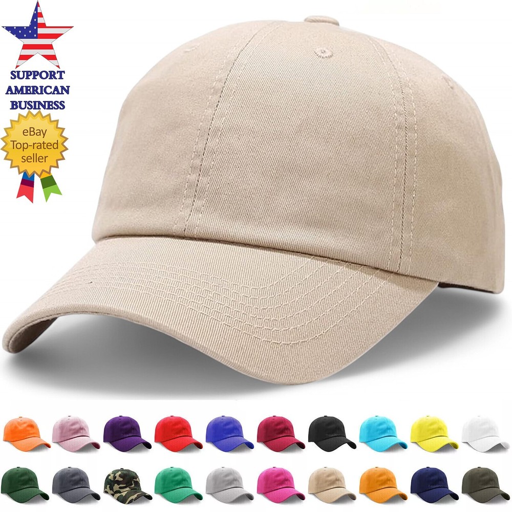 Cotton Baseball Cap Ball Dad Hat Adjustable Plain Solid Washed Men Washed PC