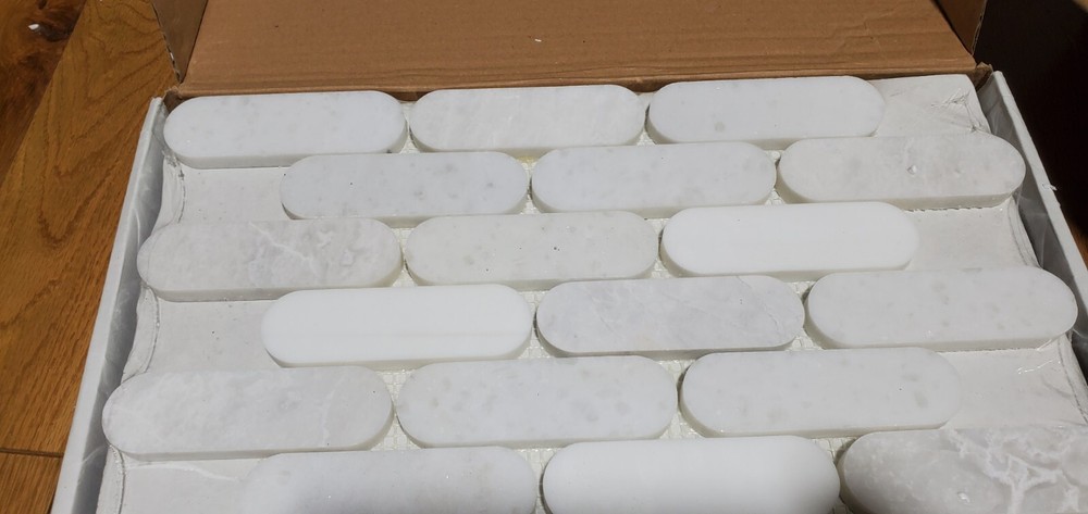 LOT 6 Eclipse – Dolomite, Iceberg & White POL 12" X 12" 3/8" Thickness