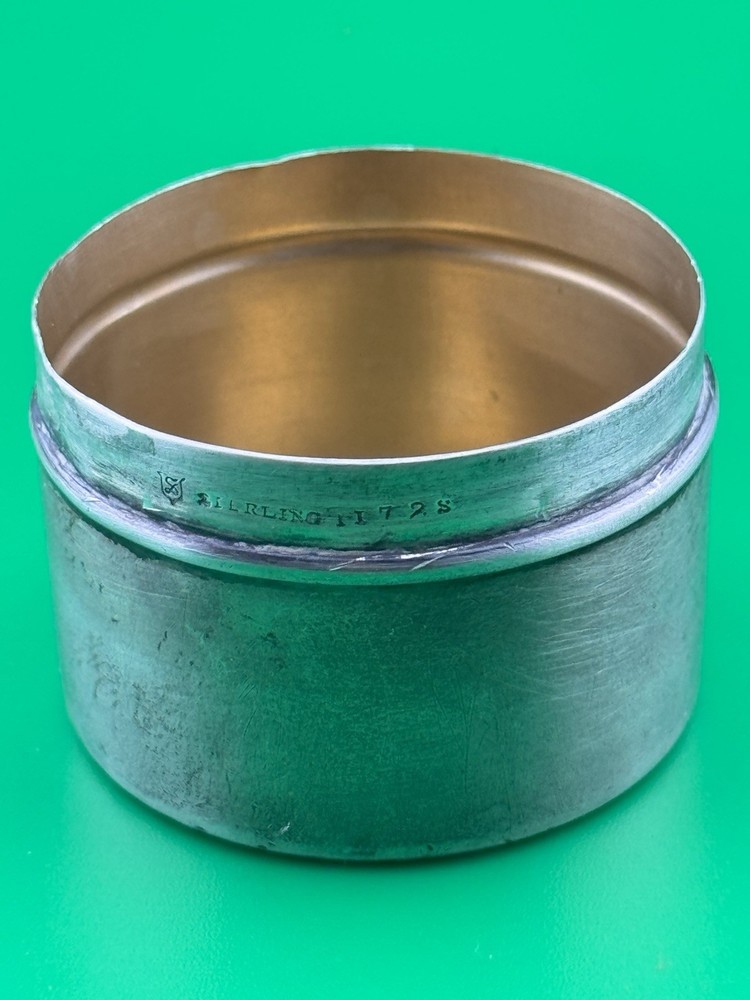 Antique Early Victorian Solid Silver Pill Box Snuff Pyx Box